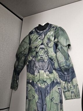 Halo Infinite Kids Master Chief Muscle Costume - Green & Black